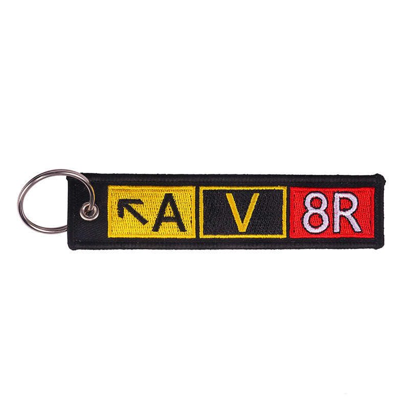 Motorcycle Embroidered Keychain