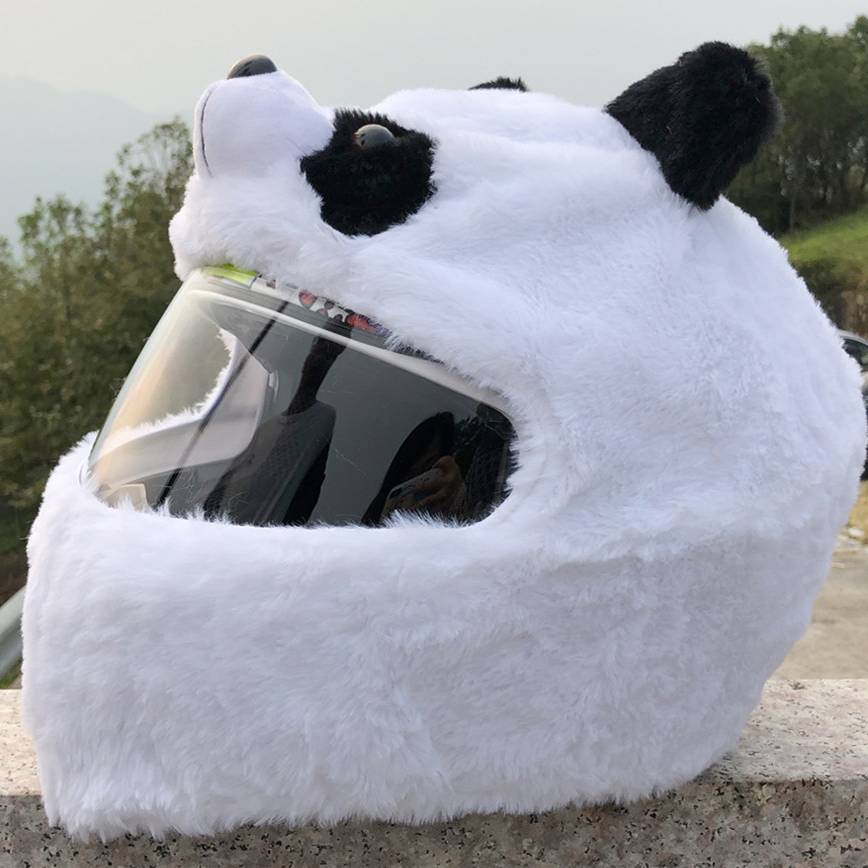 Full Helmet Cartoon Plush Helmet Cover