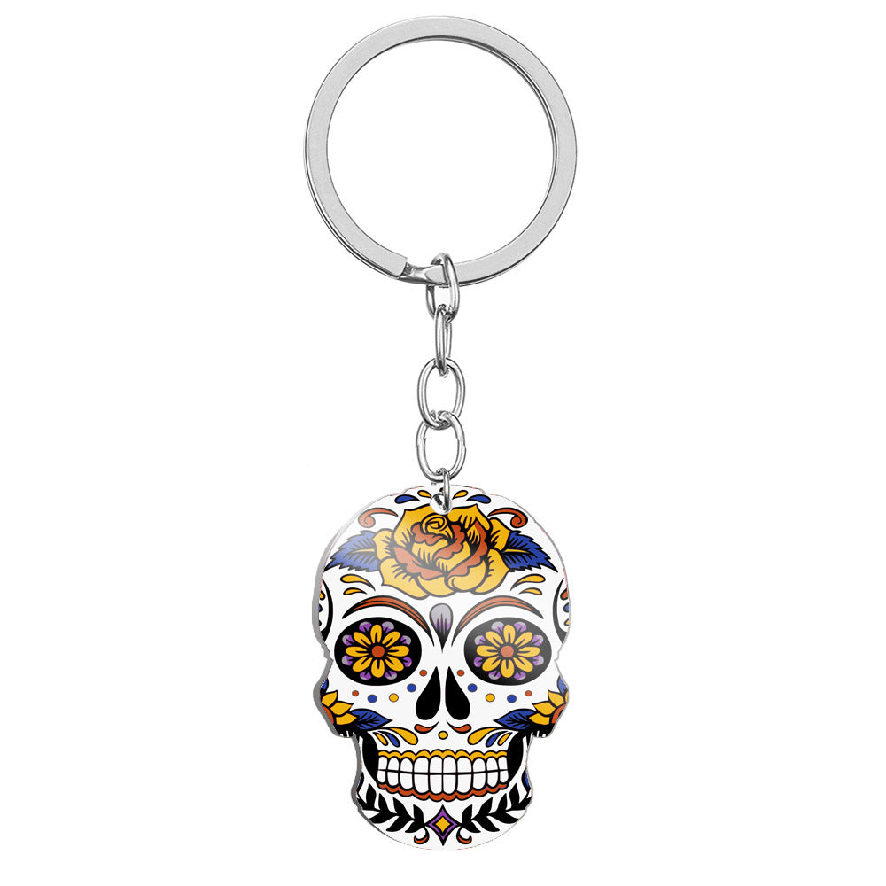 Day Of the Dead Skull Keychain
