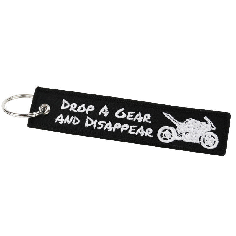 Motorcycle Embroidered Keychain