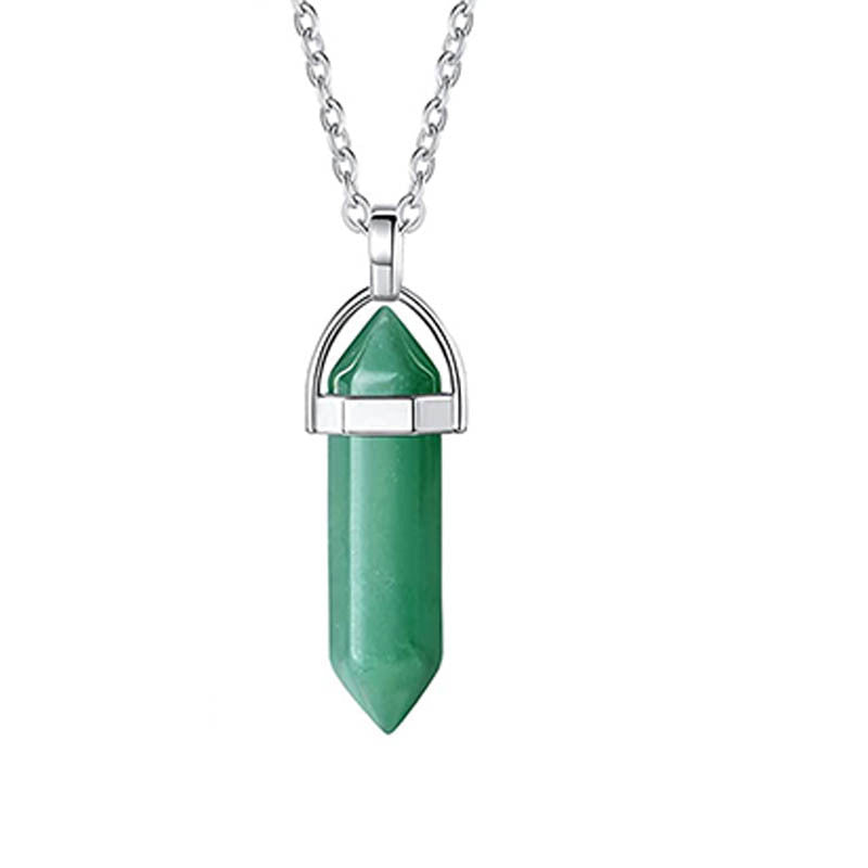 Natural Stone Wire Winding Pendant Necklace