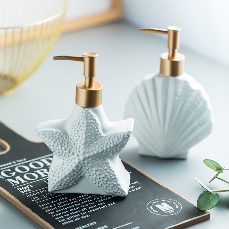 Nordic Style Ceramic Bathroom Bottle Storage