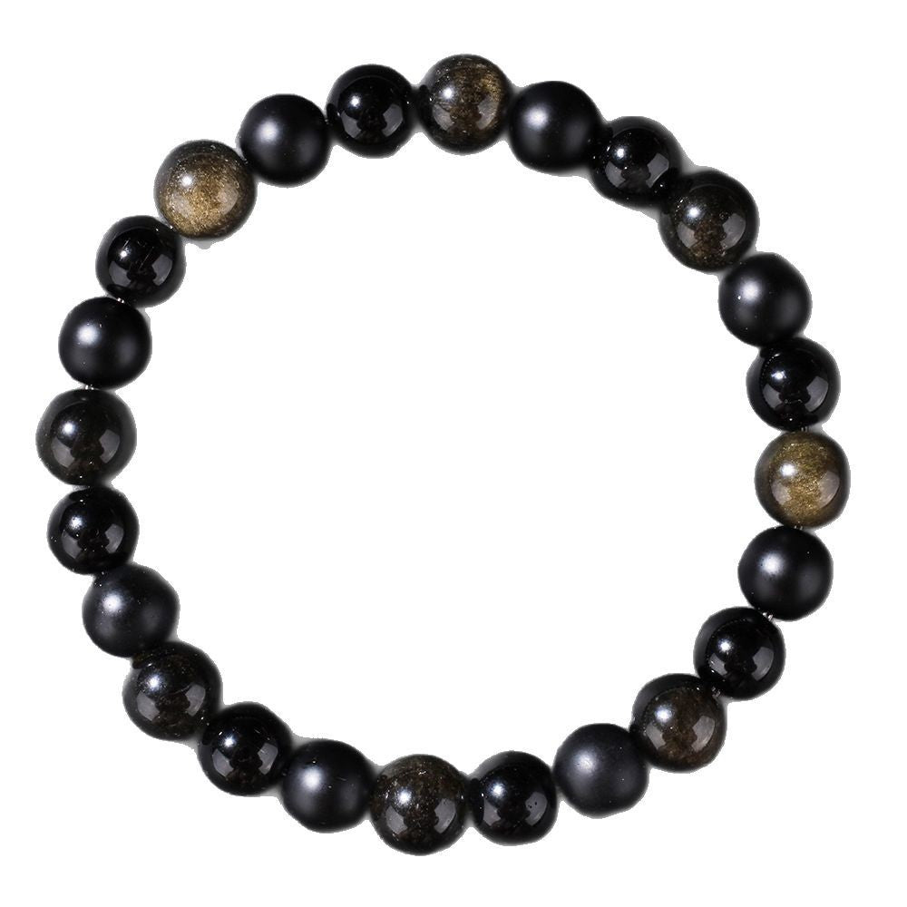 Natural Stone Black Agate Bracelet