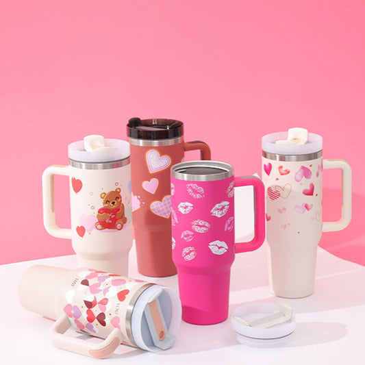 40 Oz Stainless Steel Tumbler with Lid & Straw