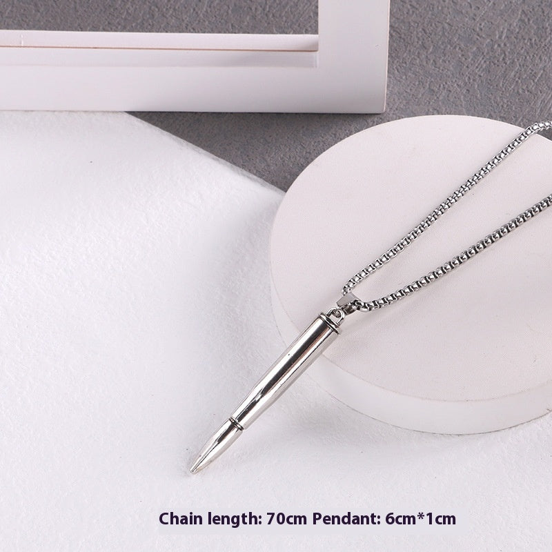 Titanium Steel Bullet Necklace