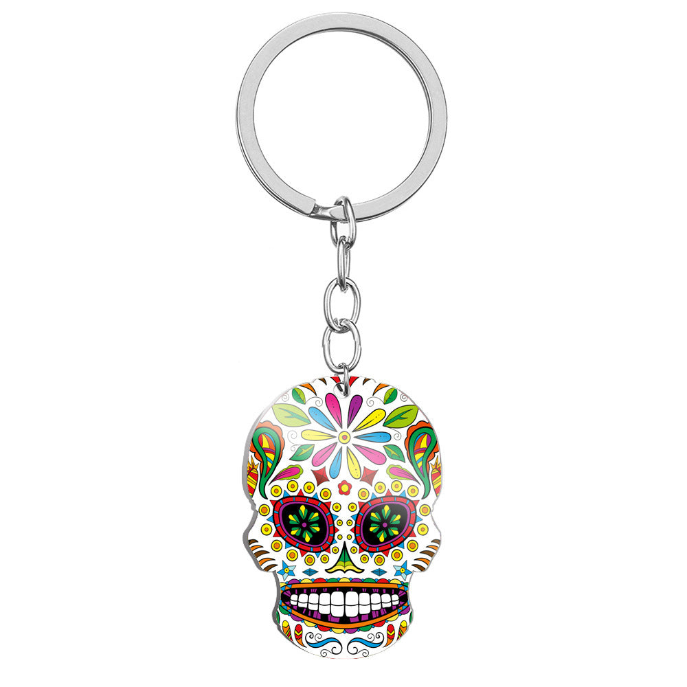 Day Of the Dead Skull Keychain