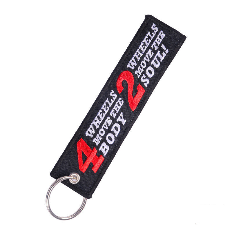 Motorcycle Embroidered Keychain