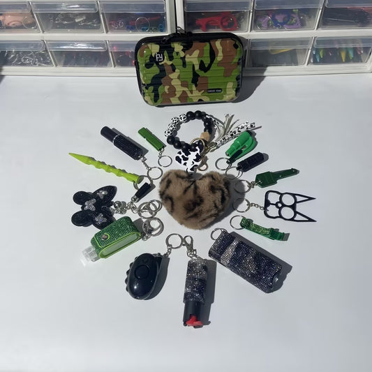 Forest Camouflage Shiny Lightning Keychain Set