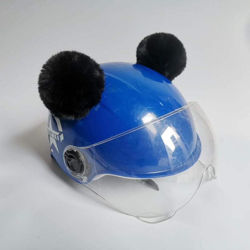 Puffy Panda Ears Helmet Ornaments