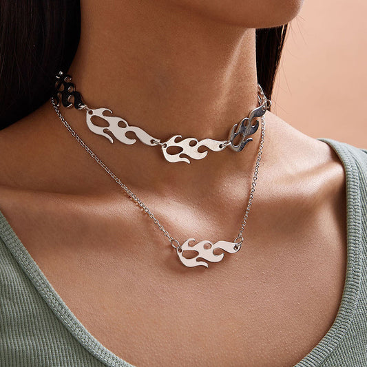 Fire Flame's Multi-Layered Choker Necklace