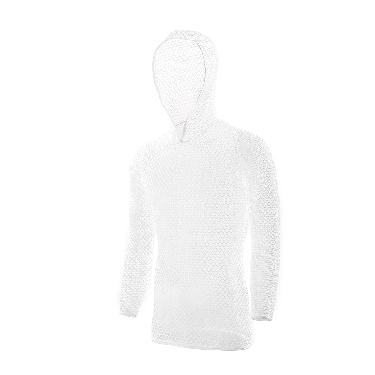 Sexy Mesh Hooded Long Sleeve Pullover