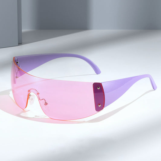 Siamese Pentagram Rimless Sunglasses