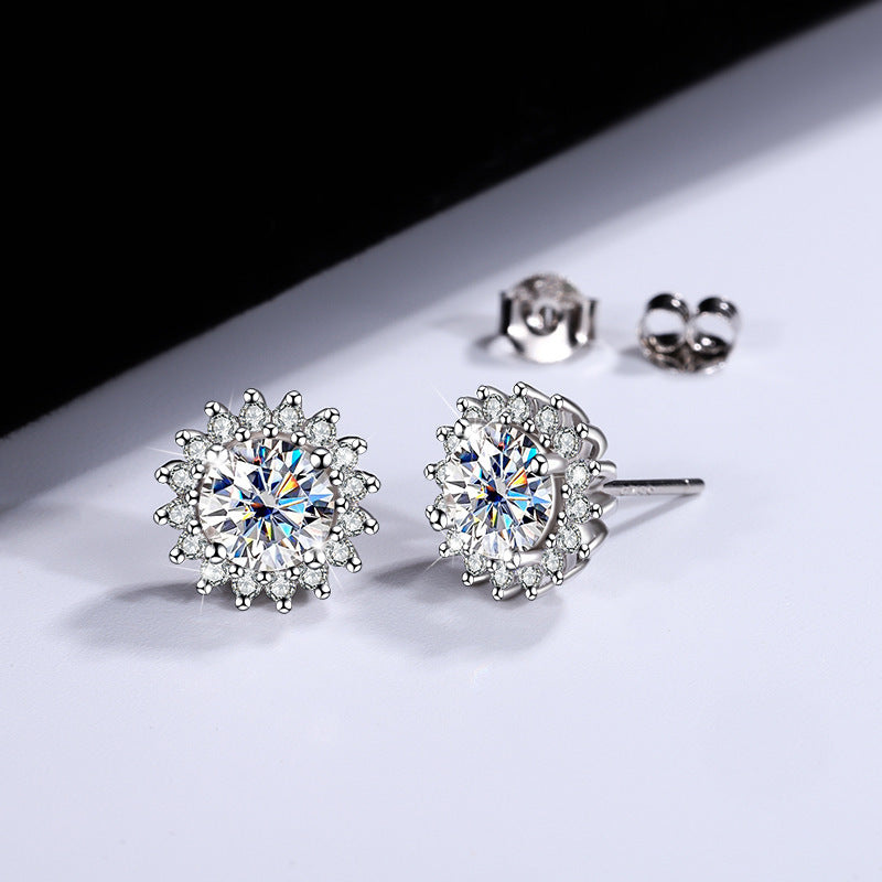S925 Sterling Silver Sunflower Earrings