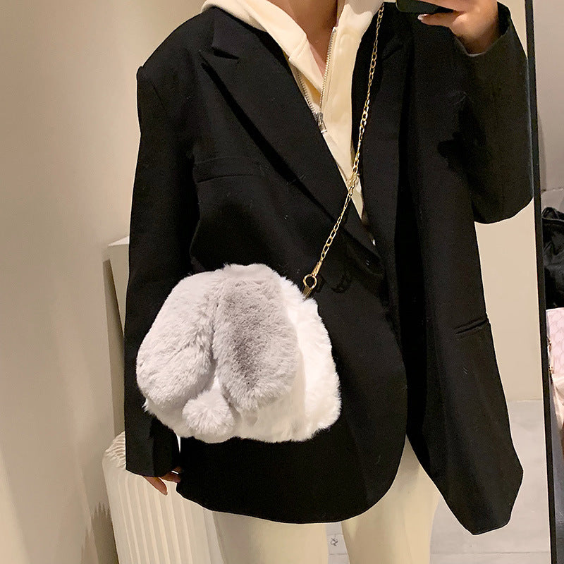 Cute Plush Ears Bunny Handbag