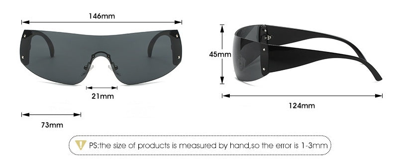 Siamese Pentagram Rimless Sunglasses