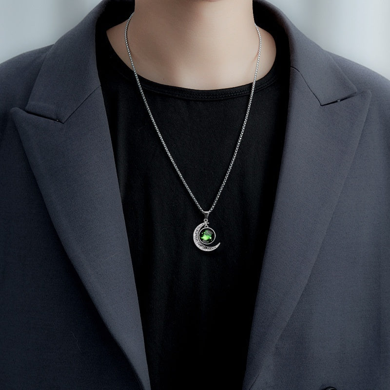 Zodiac Moon Star Glowing Necklace