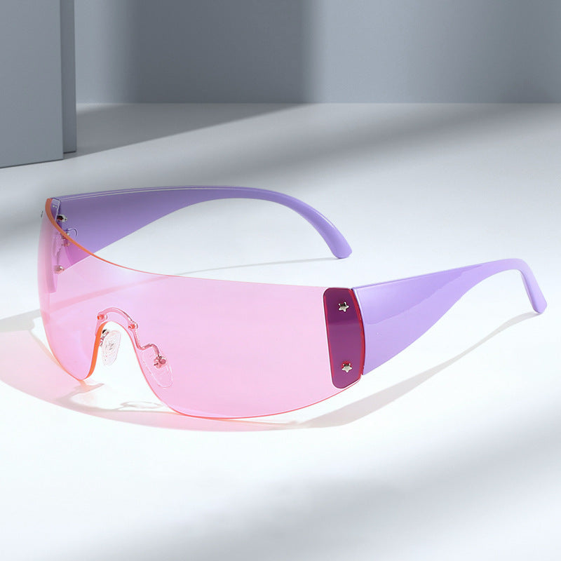 Siamese Pentagram Rimless Sunglasses
