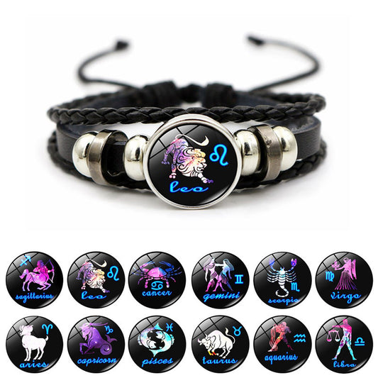 Constellation Leather Beaded Bracelet