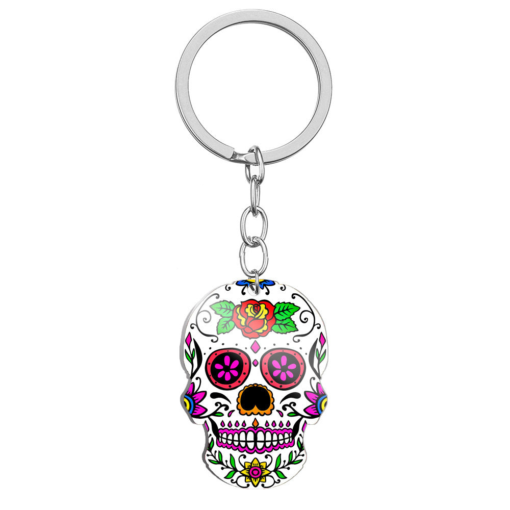Day Of the Dead Skull Keychain