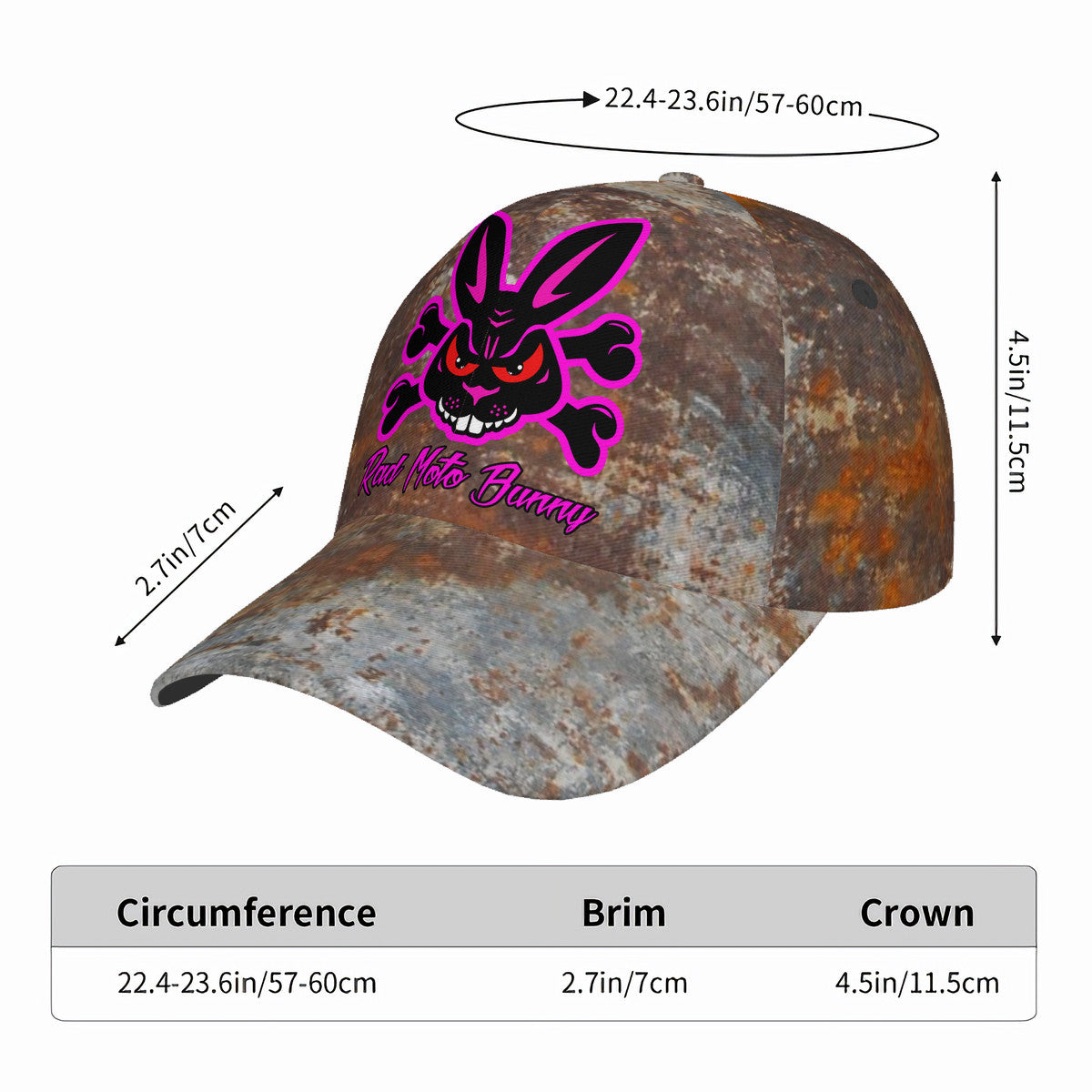 Rad Moto Bunny Baseball Cap, Rust