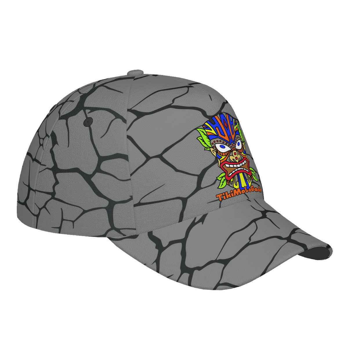 Tiki Moto Godz, Cracked, Baseball Cap