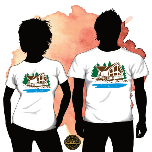 Lakeside Cabin, SVG Digital Cut or Print file.