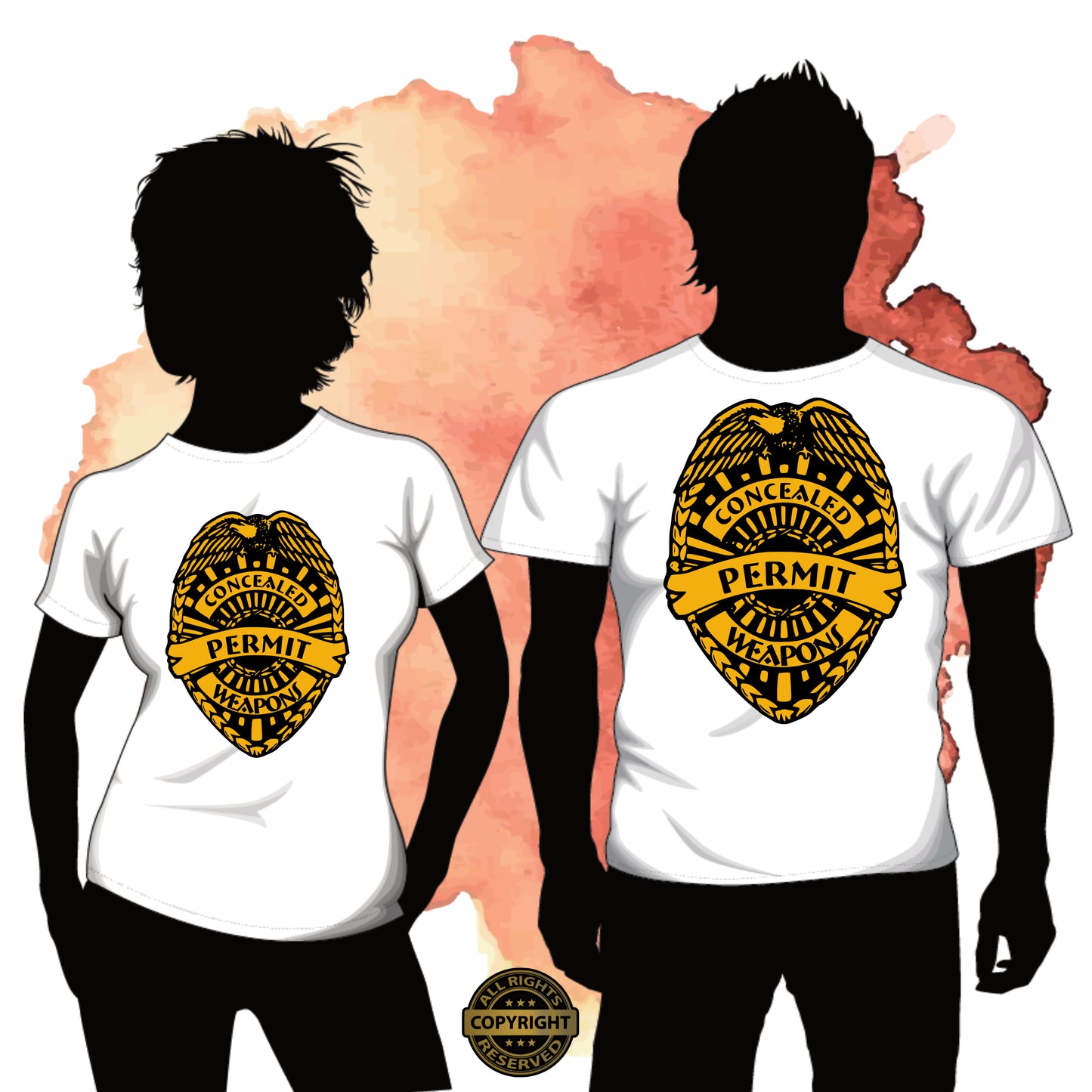 Concealed Weapons Permit Badge, SVG Digital Cut or Print file.