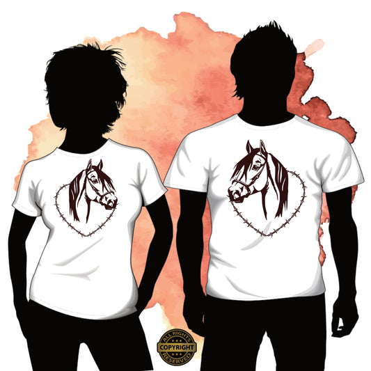Barbed Wire Heart Horse Head, SVG Digital Cut or Print file.
