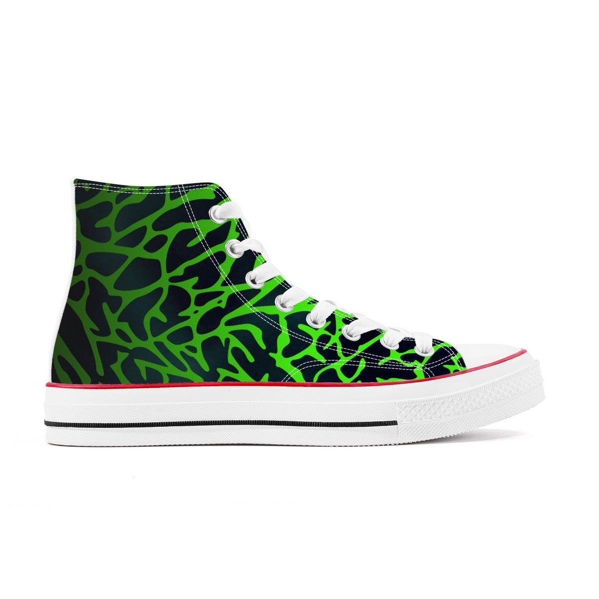 Rad Moto Bunny, Alien Skin, High Top Canvas Shoes