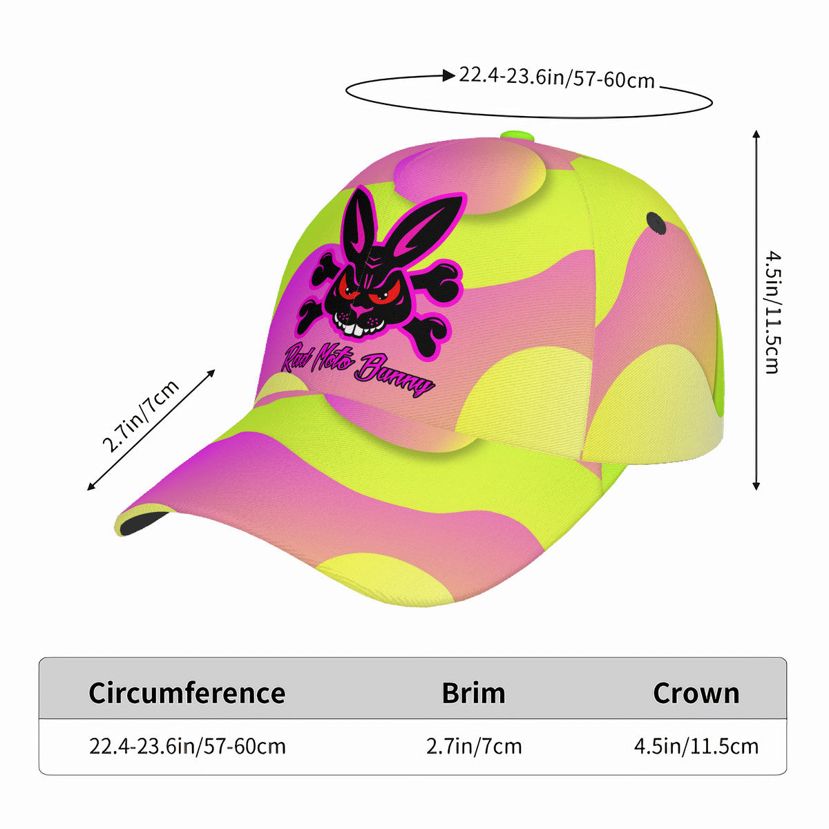 Rad Moto Bunny, Coulorful, Baseball Cap