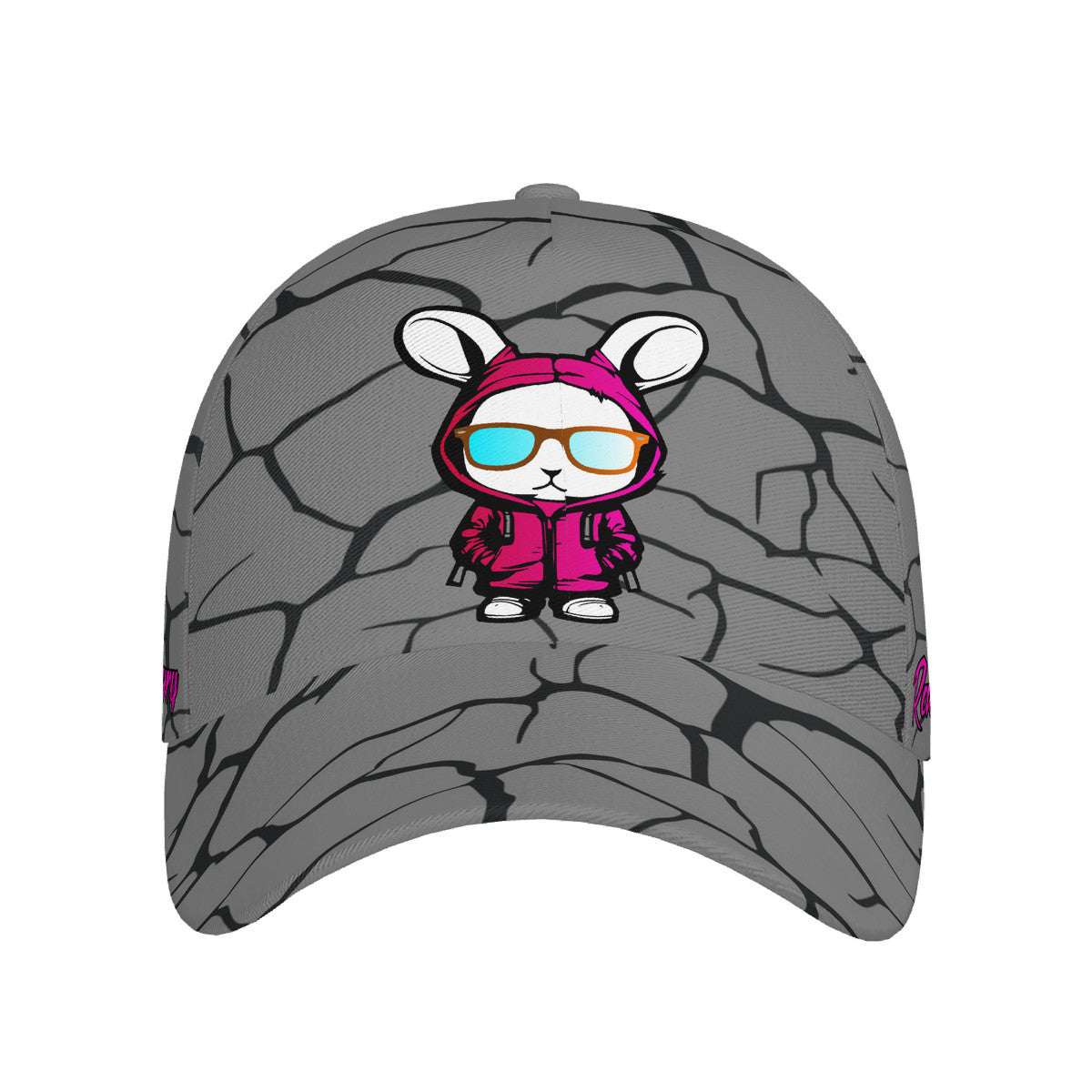 Rad Moto Bunny, Cracked, Baseball Cap
