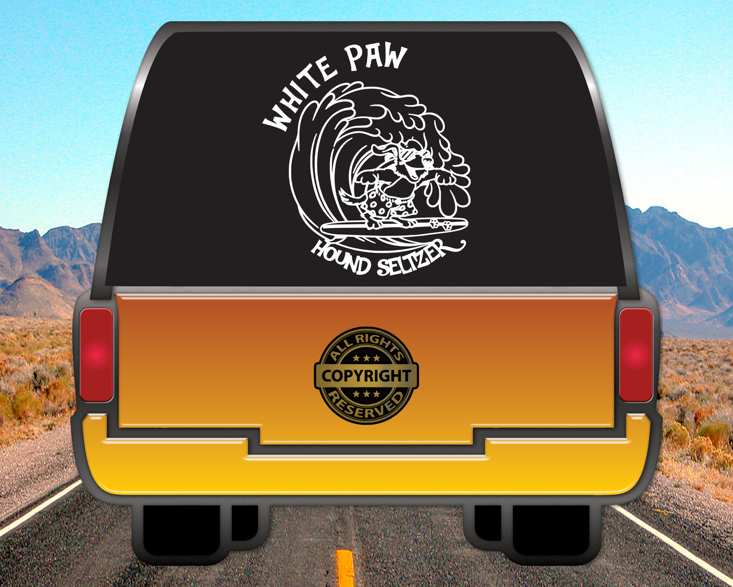 White Paw, Hound Seltzer, Vinyl Decal