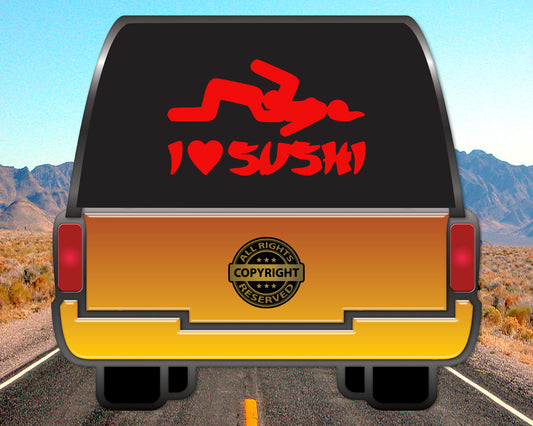I Love Sushi, Auto Vinyl Decal