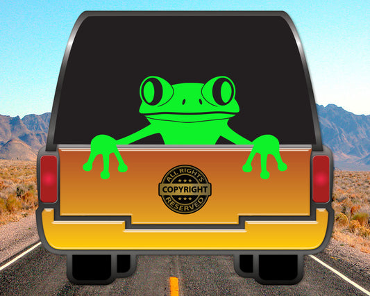 Peeking Frog, Vinyl Decal