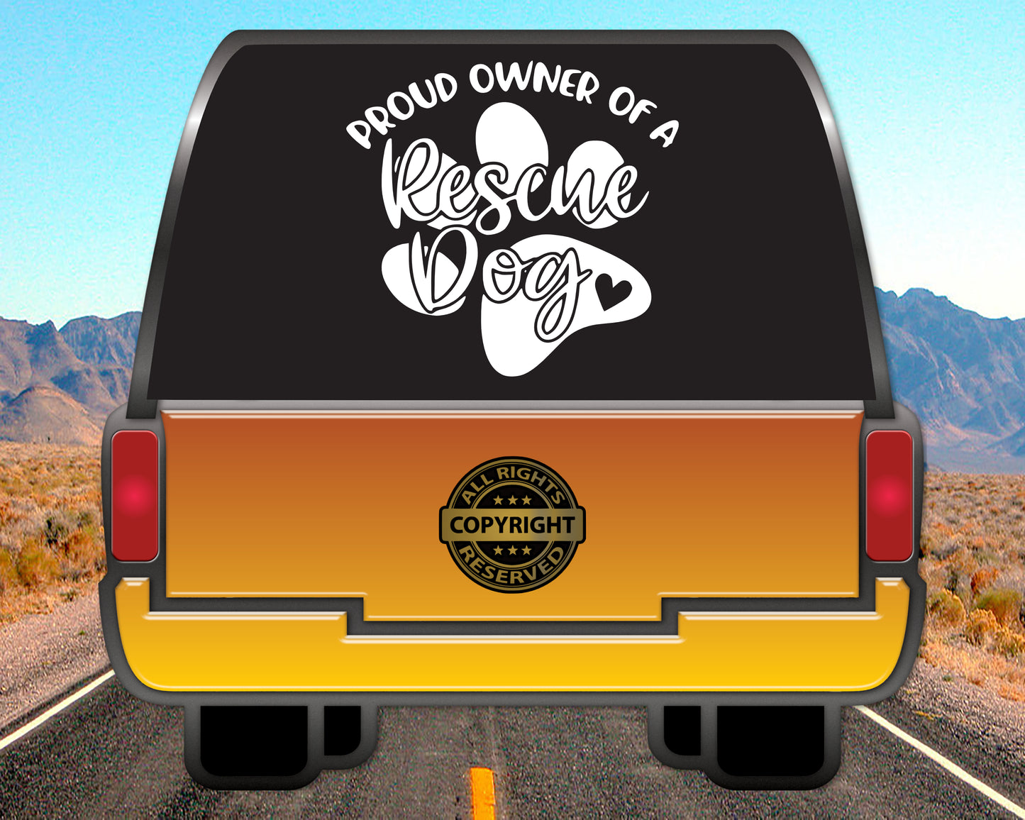 Proud owner of a Rescue Dog, Vinyl Decal