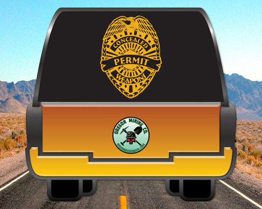 Concealed Weapons Permit Badge, Vinyl Decal