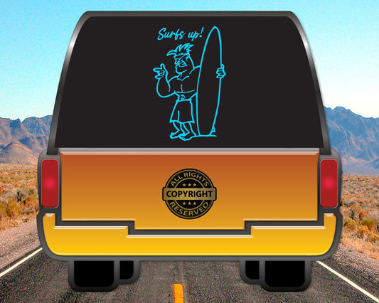 Surfs up Dude, Vinyl Decal