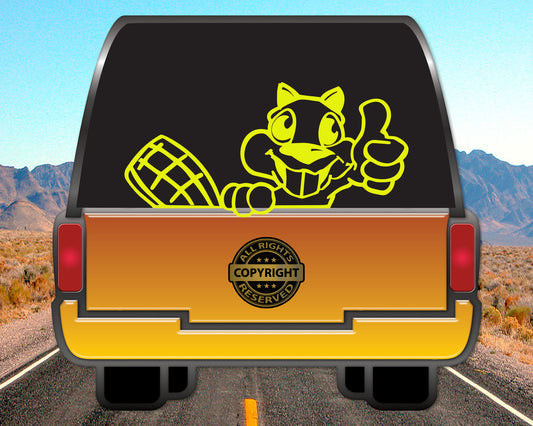 Peeking Beaver, Vinyl Decal