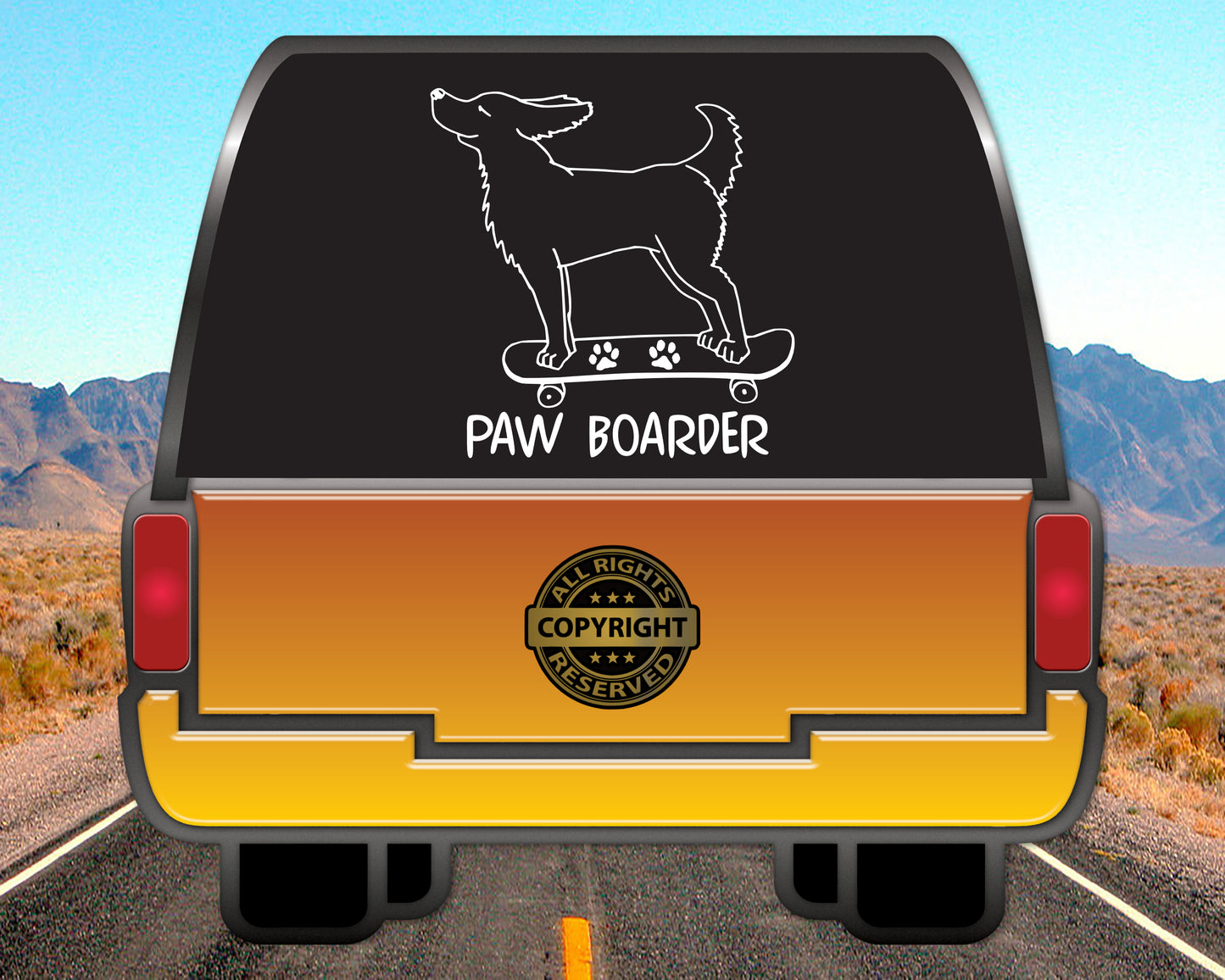 Paw Boarder, Vinyl Decal