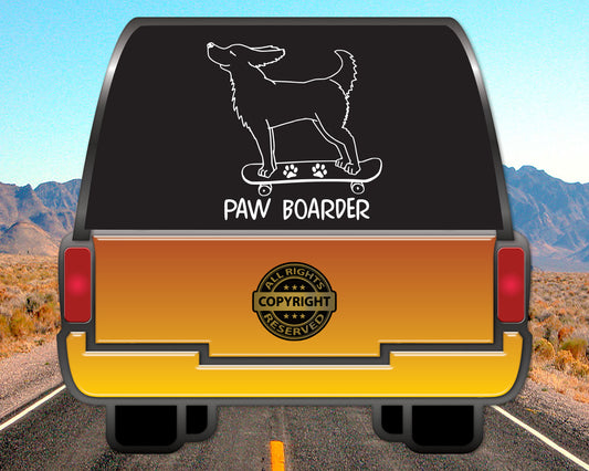 Paw Boarder, Vinyl Decal