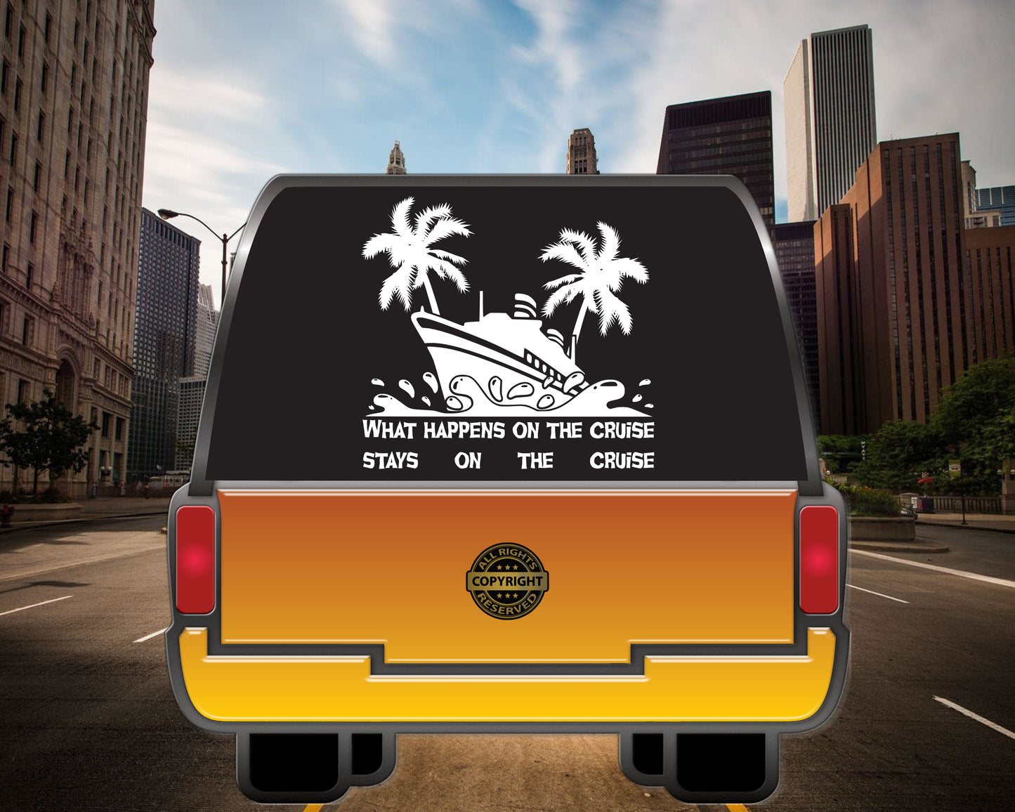 What happens on the cruise, stays on the cruise, Vinyl Decal