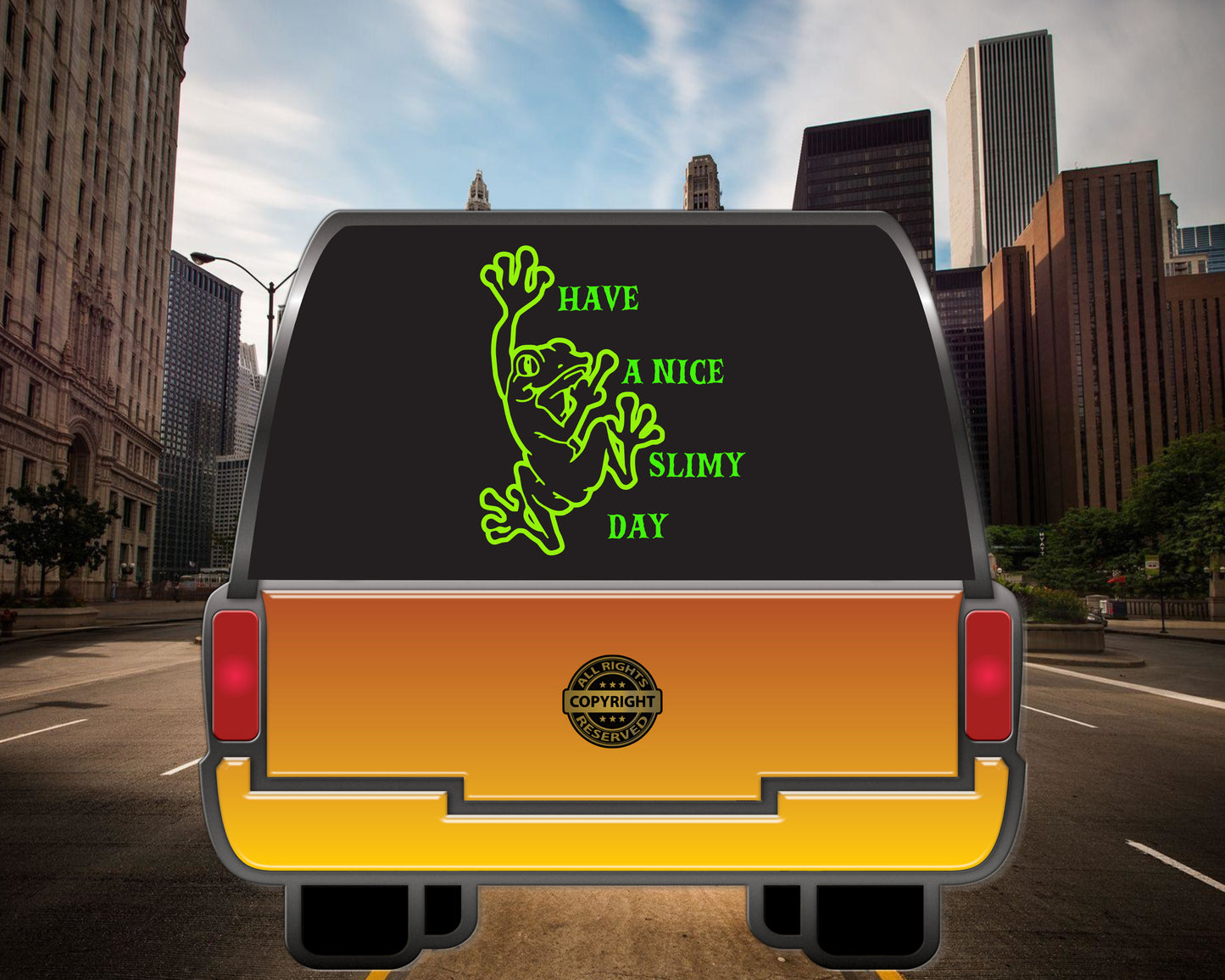 Have a nice slimy day frog, Vinyl Decal