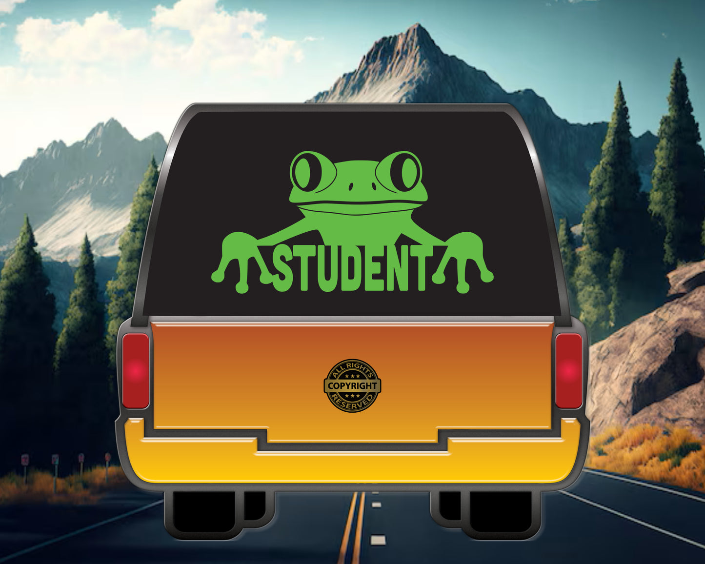 Student Frog. Vinyl Decal
