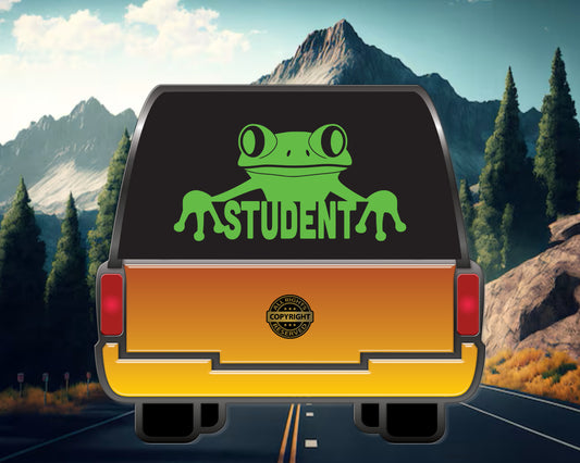 Student Frog. Vinyl Decal