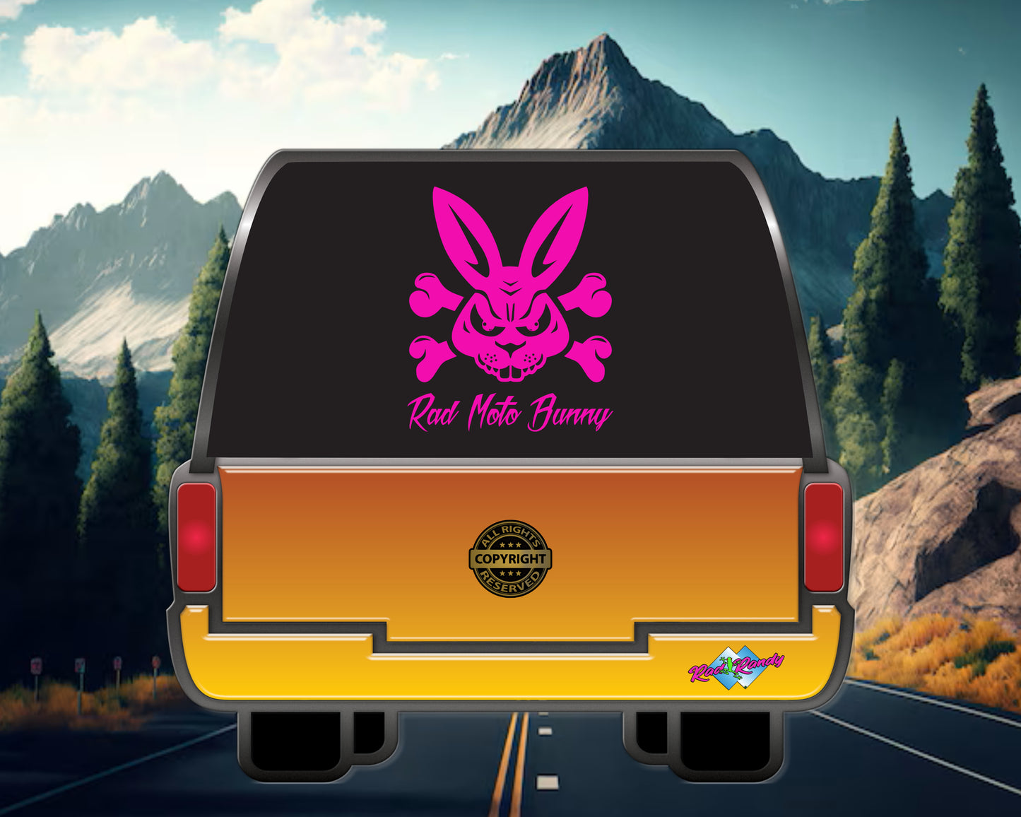 Rad Moto Bunny, Moto Vinyl Decal