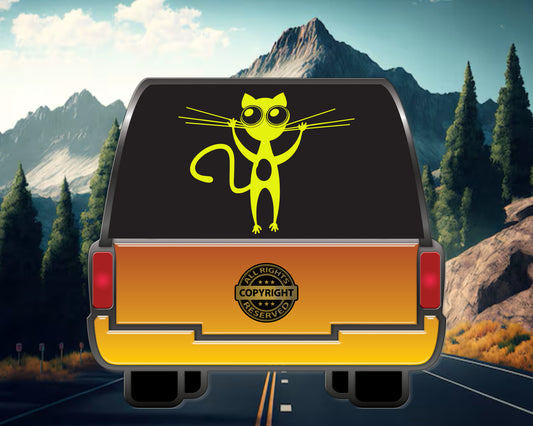 Hello Funny Kitty, Vinyl Decal