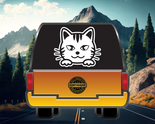 Peeking Cat, Vinyl Decal