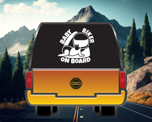 Baby Biker on Board, Moto Vinyl Decal