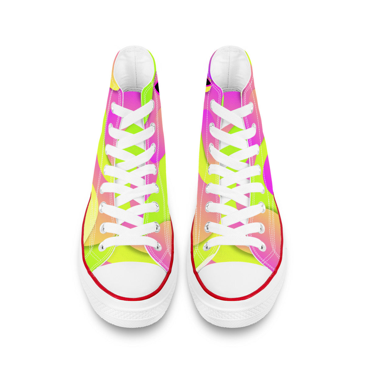 Rad Moto Bunny, Coulorful, High Top Canvas Shoes