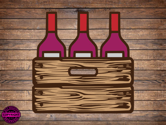 Wine Wooden Crate, SVG Digital Cut or Print file.